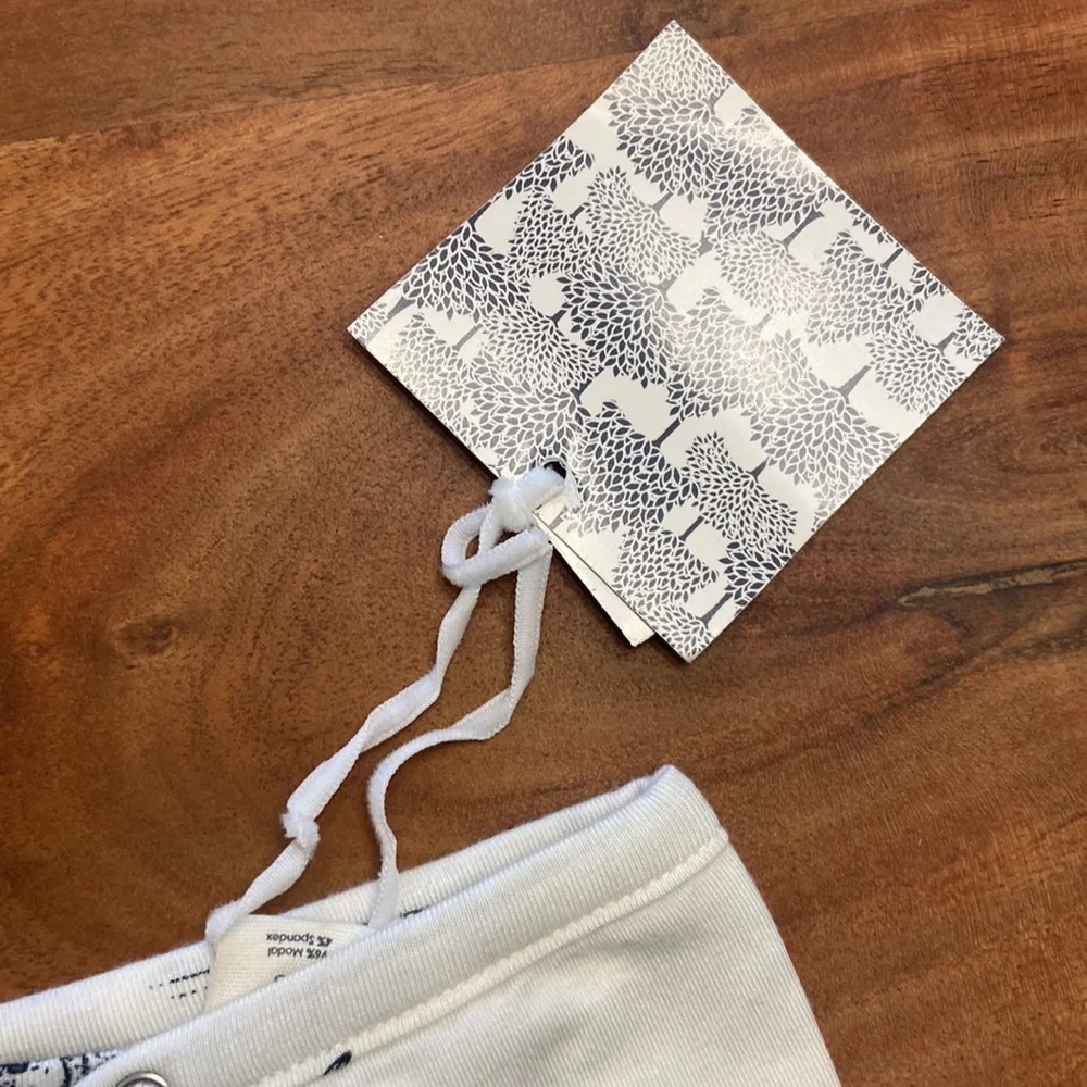 Kate Quinn cream & black baby bib organic bandana bunnies one size baby